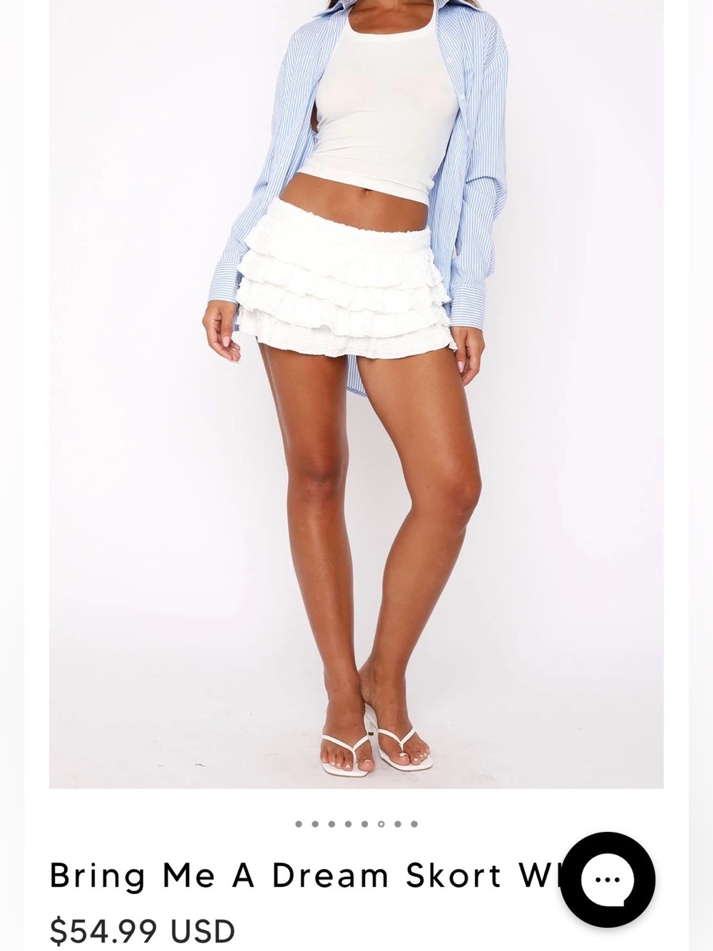 White Fox Boutique White Layered Ruffle Skort